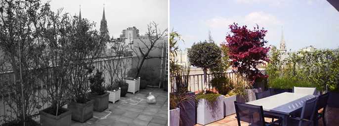 Aménagement paysager d'une terrasse avec vue à Lille
