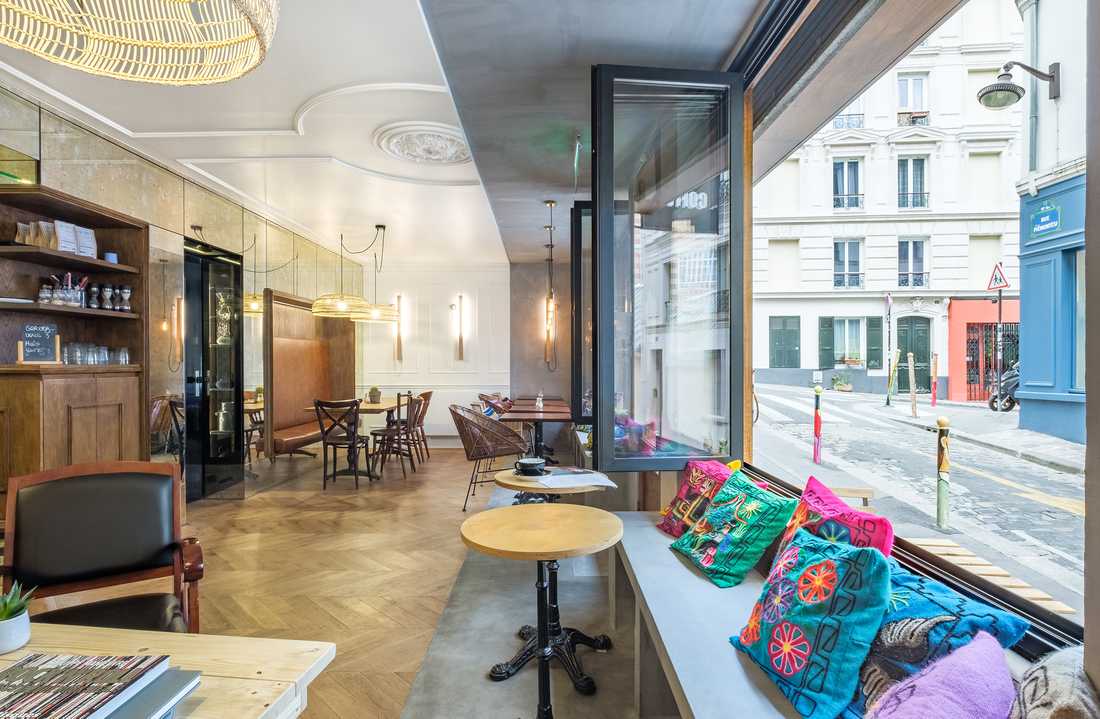 Aménagement d'un café chic par un architecte spécialiste de l'architecture commerciale à Lille