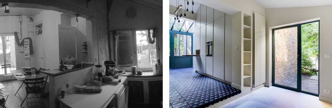 Avant-après : création d'une véranda dans une maison Meulière dans le Nord par un architecte
