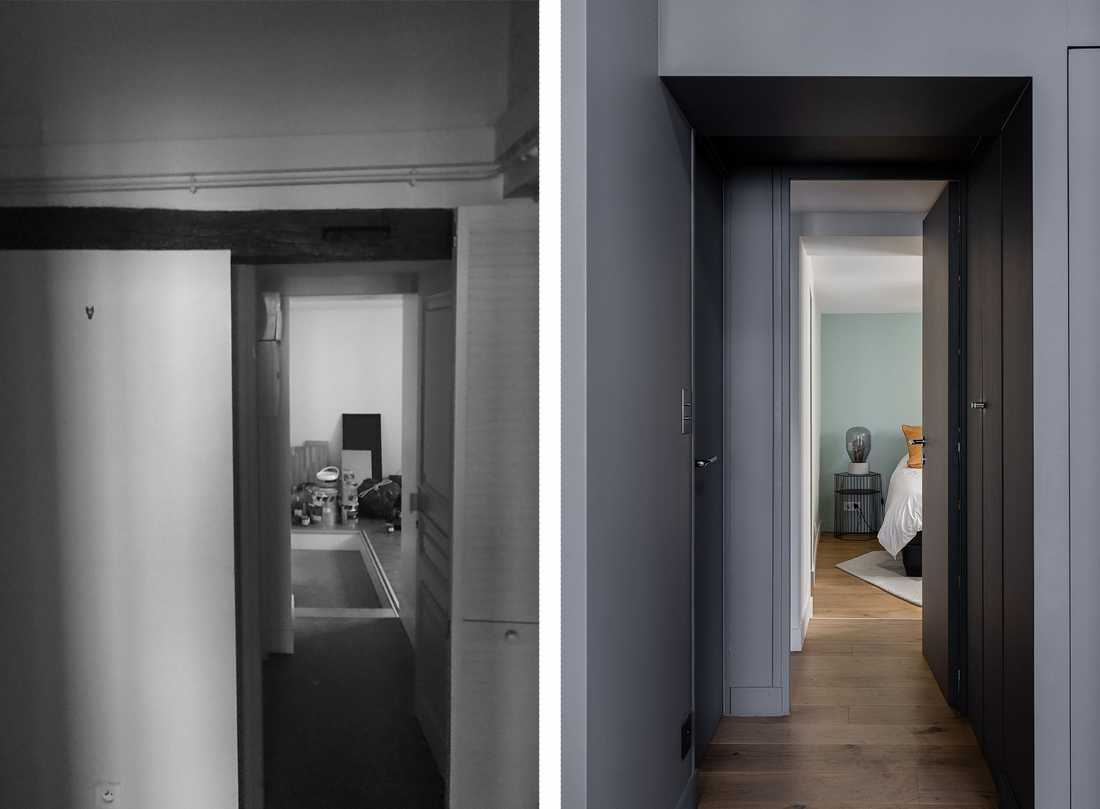 Avant-Après : rénovation de l'entrée de l'appartement à Lille